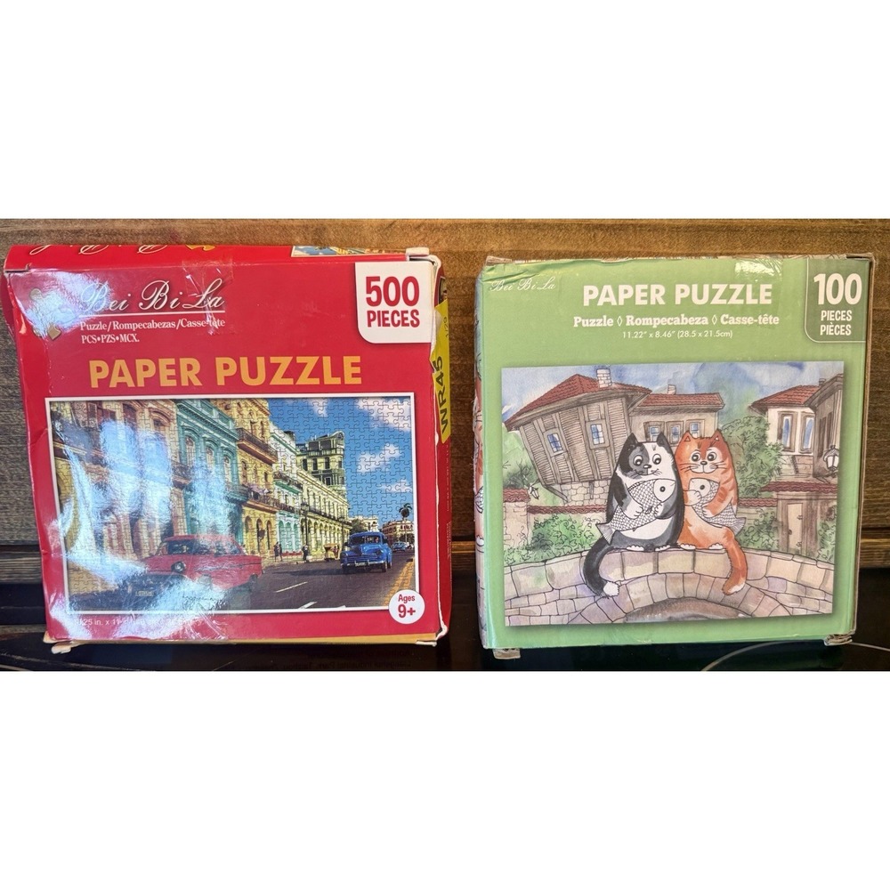 Bei Bi La Jigsaw Puzzle 500 Piece Beautiful Architecture‎ Street Scene Lot of 4